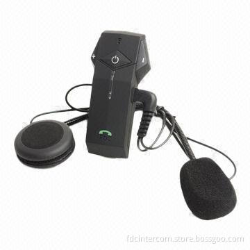 Black Bluetooth Intercom for Motorcycle Helmets with Clear and Natural Sound